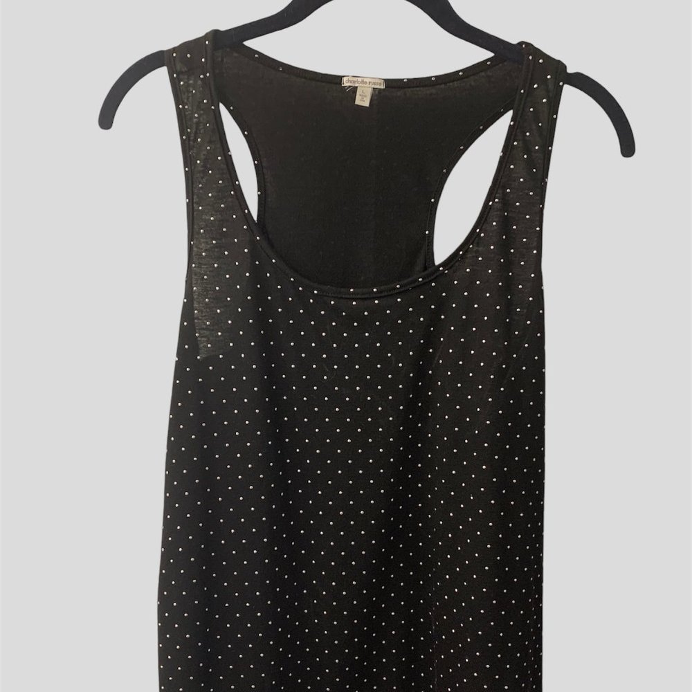 Black Sequin Racerback Top  Size L